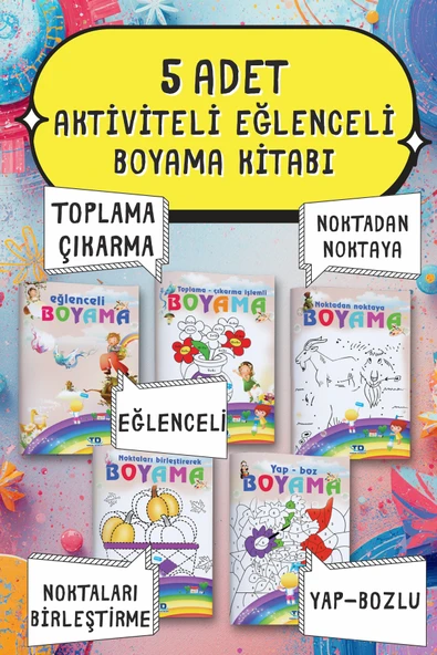Tandem Yayınları Etkinlikli Boyama Kitabı (5 Kitap Takım) ürün görseli 1