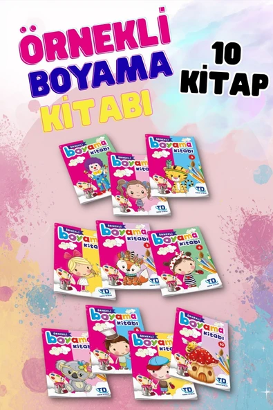 Tay Yayınları 10'lu Örnekli Boyama Kitabı Seti - Eğitici ve Geliştirici Çocuk Boyama Serisi ürün görseli 1