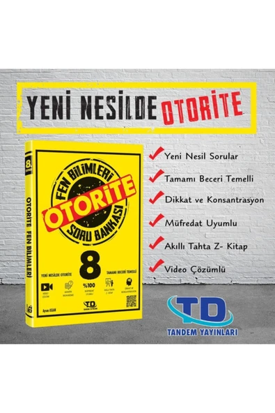 Tandem Yayınları 8.sınıf Otorite Fenbilimleri Soru Bankası Tamdem Yayınları ürün görseli 1