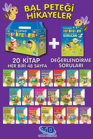 Tandem Yayınları KUTU BAL PETEĞİ HİKAYELER 20 KİTAP - ilkokul için masal kutusu değerlendirme testleri ile ürün görseli 1