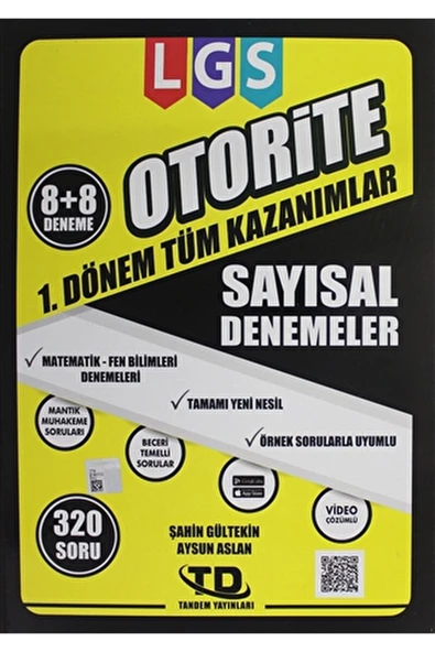 Tandem Yayınları LGS Otorite 1. Dönem Sayısal Denemeler / Kolektif / Tandem Yayınları / 9786050617733 ürün görseli 1