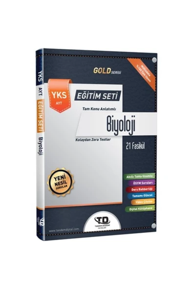 Tandem Yayınları Gold Serisi Biyoloji Yks Ayt 21 Fasikül Eğitim Seti ürün görseli 1