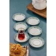 Cooker Alaçatı Desenli Porselen Çay Tabağı 6lı CKR4152 ürün görseli 1