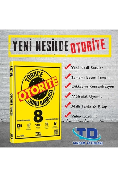 Tandem Yayınları Tandem 8. Sınıf Türkçe Otorite Soru Bankası ürün görseli 1