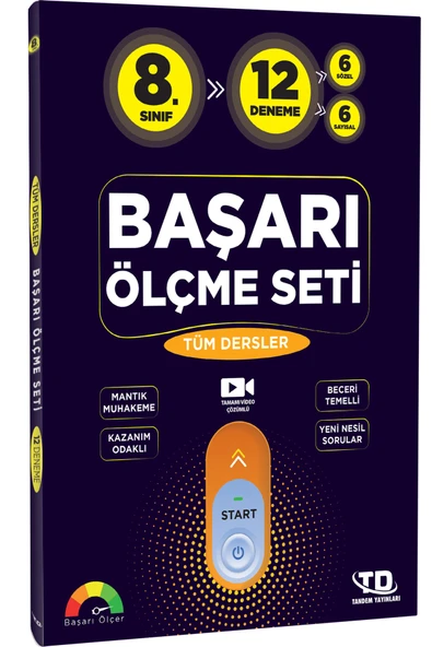 Tandem Yayınları LGS TÜM DERSLER BAŞARI ÖLÇME SETİ 12 DENEME SINAVI 8.SINIF VİDEO ÇÖZÜMLÜ ürün görseli 1