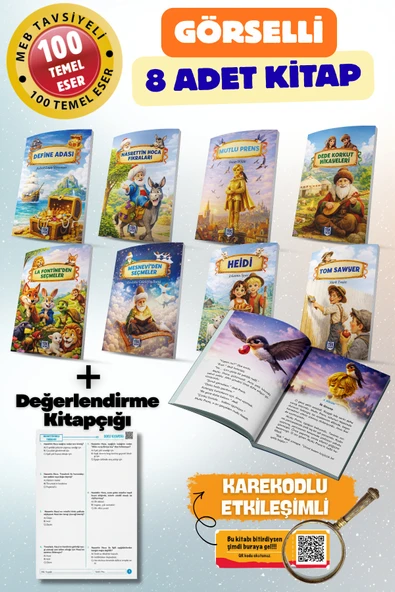 TEK YAYINCILIK 100 Temel Eserden Seçme Hikayeler görselli 8 kitap - 3. sınıflar için 7-9 yaş ürün görseli 1