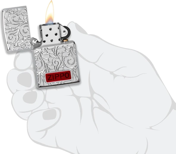 Zippo Armor® Swirl Pattern Dizayn Çakmak - Resim 4