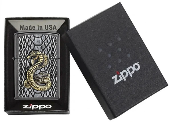 Zippo Cobra Emblem Dizayn Çakmak - Resim 3