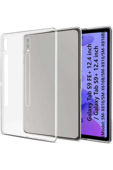 corcishop Samsung Galaxy Tab S10 Plus Sm-x820/s9 Fe Plus Sm-x610 Uyumlu Arka Şeffaf Kılıf Kenar Korumalı ürün görseli 1
