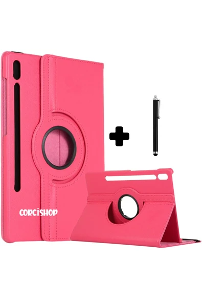 corcishop Samsung Galaxy Tab S7 FE T737 T736 T733 T730 Kılıf 360 Dönen Kapaklı Standlı + Tablet Kalemi ürün görseli 1