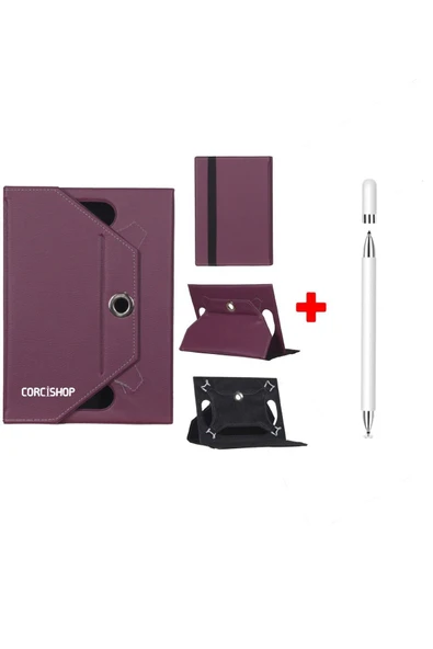 corcishop TCL Tab 7 L (2023) Uyumlu Kılıf Universal Standlı + Dokunmatik Tablet Kalem Stylus ürün görseli 1