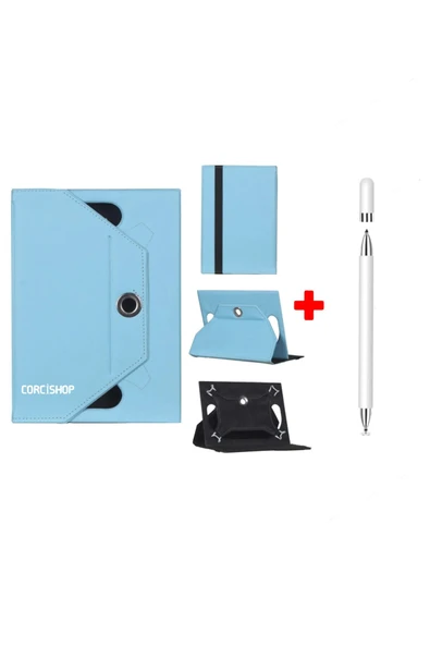 corcishop Hometech Alfa 10YF Pro 10.1 inç Uyumlu Kılıf Universal Standlı + Dokunmatik Tablet Kalem Stylus ürün görseli 1