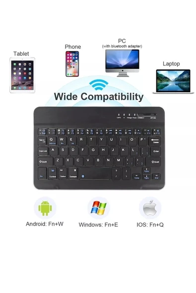 corcishop Technopc Ultrapad Ruby W10 10.1 Kılıf Universal Standlı + Bluetooth Klavye Mouse Set +  Kalem - Resim 4