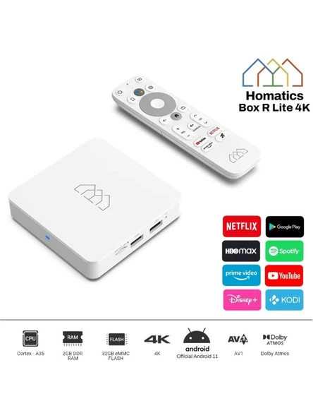 Homatics Box R Lite 4K Android-14 Tvbox Beyaz Tuner - Resim 4