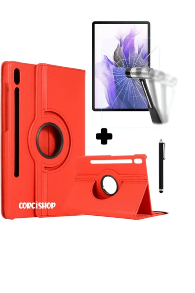corcishop Samsung Galaxy Tab S9 Wi-Fi SM-X710 11İnç Kılıf 360 Dönen Kapaklı Standlı 3Lü Set ürün görseli 1