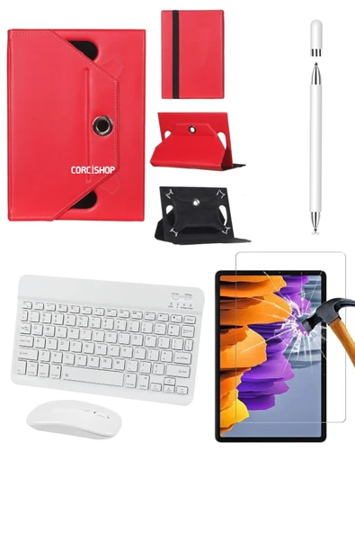 corcishop Lenovo TAB M8 HD (2.Nesil) TB-8505F Uyumlu 4in1 Set Klavye Mouse Kılıf Kalem Ekran Koruyucu ürün görseli 1