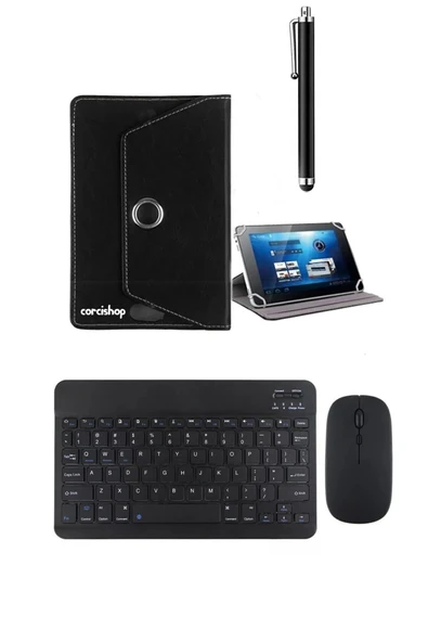 corcishop Doogee T10W 10.1 Kılıf Universal Standlı + Bluetooth Klavye Mouse Set +  Kalem ürün görseli 1
