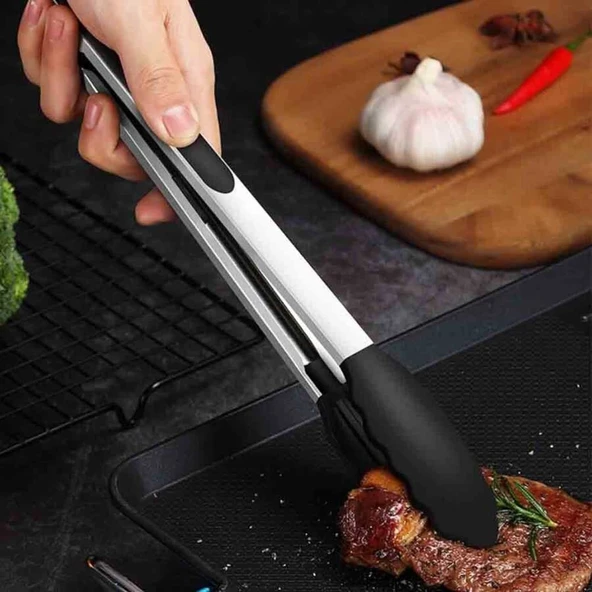 Barbekü Maşası Silikon 25 cm Siyah (BMS-25) ürün görseli 1