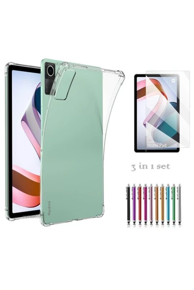 corcishop Xiaomi Redmi Pad Tablet Uyumlu Kılıf Ekran Koruyucu Ve Kalem Zırh Kaplama 3in1 Set ürün görseli 1