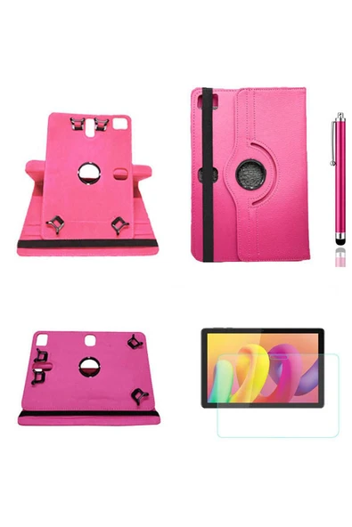 corcishop Tcl Tab 10l 10.1" Uyumlu Kılıf 360° Dönerli Unıversal Standlı Kılıf + Nano Ekran Koruyucu + Kalem ürün görseli 1