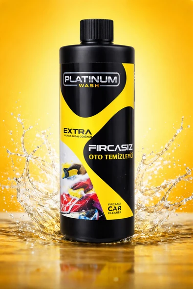 PLATINUM WASH ENDÜSTRİYEL TEMİZLİK ÜRÜNLERİ PLATİNUM WASH FIRÇASIZ OTO ŞAMPUANI CİLA ETKİLİ 500ML(YIKAMA ELDİVENİ HEDİYELİ) ürün görseli 1