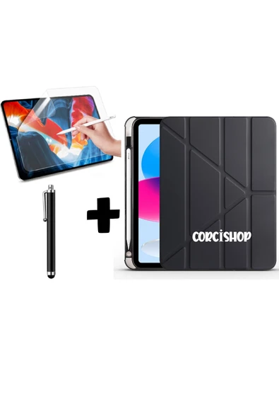 corcishop Samsung Galaxy Tab S7 Plus T970 Tablet Kılıfı Kalemlikli Silikon Ekran Koruyucu Kalem ürün görseli 1