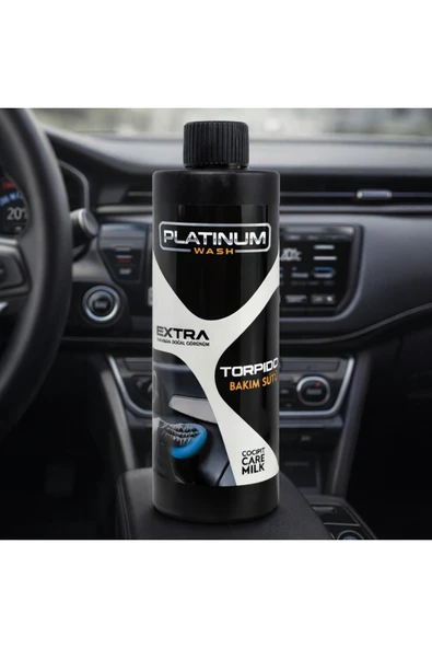 PLATINUM WASH ENDÜSTRİYEL TEMİZLİK ÜRÜNLERİ PLATINUM WASH TORPİDO BAKIM SÜTÜ(500ML) MİKROFİBER BEZ HEDİYELİ ürün görseli 1