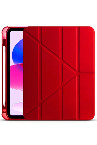 corcishop iPad Pro 12.9 2022 M2 Uyumlu Kılıf Kalem Bölmeli Farklı Stand Arkası Yumuşak Silikon ürün görseli 1