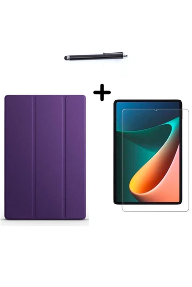 corcishop Xiaomi Mi Pad 5 11 inç Uyumlu Uyku Modlu Smart Tablet Kılıfı Ekran Koruyucu ve Kalem Seti ürün görseli 1