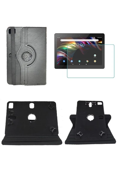 corcishop V Tab Z2 Lte Tablet Kılıfı Kamera Yeri Uyumlu Unıversal Kapaklı Standlı Kılıf + Kırılmaz Cam ürün görseli 1