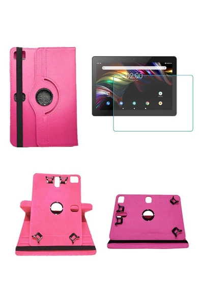 corcishop V Tab Z2 Lte Tablet Kılıfı Kamera Yeri Uyumlu Unıversal Kapaklı Standlı Kılıf + Kırılmaz Cam ürün görseli 1