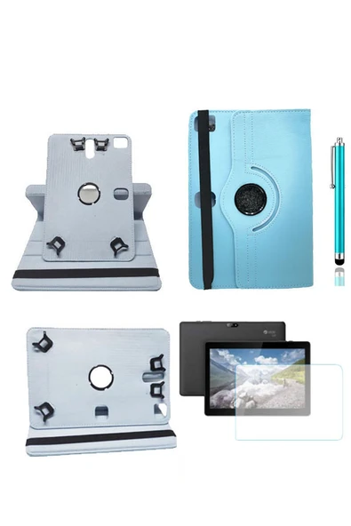 corcishop Hometech Alfa 10 Bs Uyumlu Kılıf 360° Dönerli Unıversal Standlı Kılıf + Nano Ekran Koruyucu + Kalem ürün görseli 1
