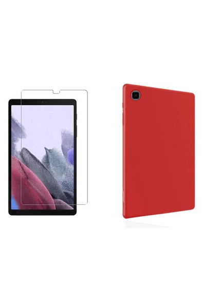 corcishop Samsung Galaxy Tab A7 Lite Sm-t220 Sm-t225 8.7" Kırmızı Silikon Tablet Kılıfı+nano Ekran Koruyucu ürün görseli 1