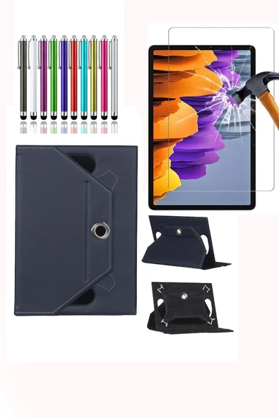 corcishop Hometech Alfa 7m Universal 360 Dönerli Standlı Kılıf Tablet Kılıfı + Nano Ekran Koruyucu + Kalem ürün görseli 1