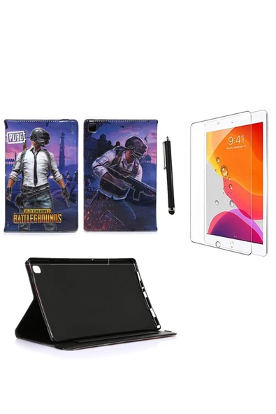 corcishop Apple Ipad 6.nesil 9.7" 2018 A1893 A1954 Kılıf Kabartma Resimli Kılıf + Ekran Koruyucu + Kalem ürün görseli 1