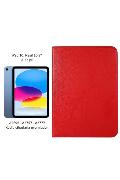 corcishop Apple Ipad 10. Nesil 2022 10.9" Kılıf Dönebilen Standlı Smart Uyku Modlu Pu Deri Kapaklı Tablt Klıfı ürün görseli 1
