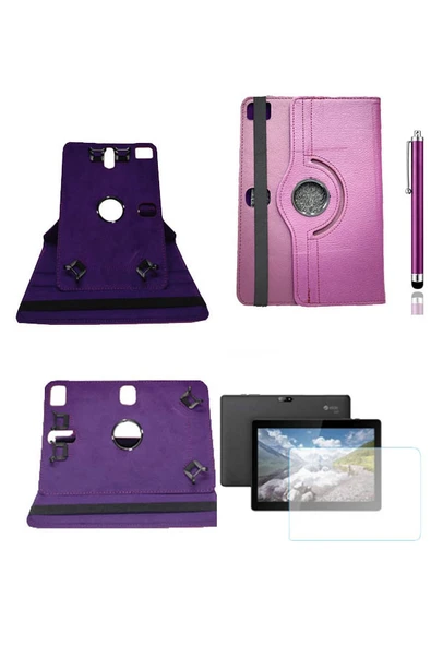 corcishop Hometech Alfa 10 Bs Uyumlu Kılıf 360° Dönerli Unıversal Standlı Kılıf + Nano Ekran Koruyucu + Kalem ürün görseli 1