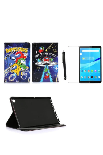 corcishop Huwaeı Mediapad T5 10 10.1" Kılıf Kabartma Resimli Kılıf + Ekran Koruyucu + Kalem ürün görseli 1