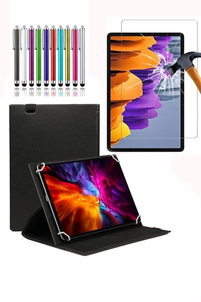 corcishop Sunny Sn-7016 Universal 360 Dönerli Standlı Kılıf Tablet Kılıfı + Nano Ekran Koruyucu + Kalem ürün görseli 1