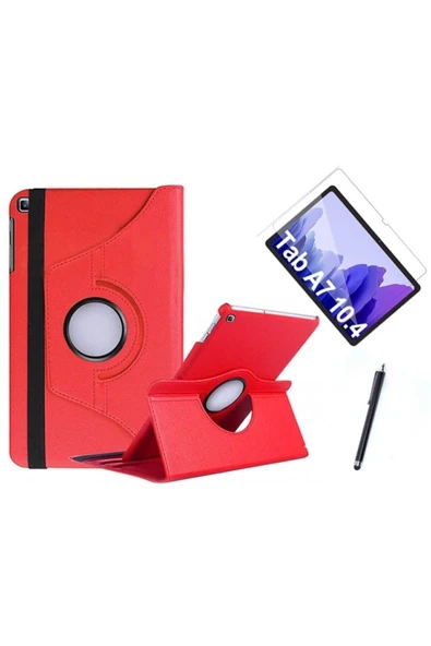 corcishop Samsung Galaxy Tab A7 T500 360 Rotating Stand Deri Kılıf Seti ürün görseli 1