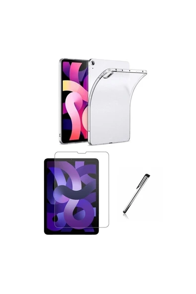 corcishop Apple Ipad 10. Nesil 10.9 Inç 2022 Uyumlu Silikon Şeffaf Tablet Kılıfı Ve Ekran Koruyucu Set ürün görseli 1