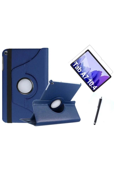corcishop Samsung Galaxy Tab A7 T500 360 Rotating Stand Deri Kılıf Seti ürün görseli 1
