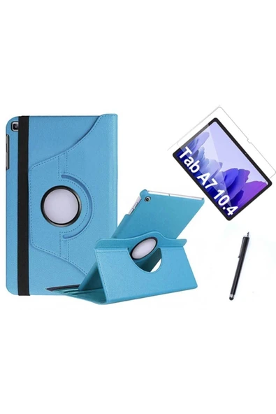 corcishop Samsung Galaxy Tab A7 T500 360 Rotating Stand Deri Kılıf Seti ürün görseli 1