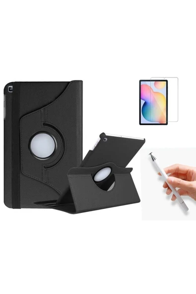 corcishop Samsung Galaxy Tab S6 Lite P610 360 Rotating Stand Deri Kılıf + Ekran Koruyucu + Dokunmatik Kalem ürün görseli 1