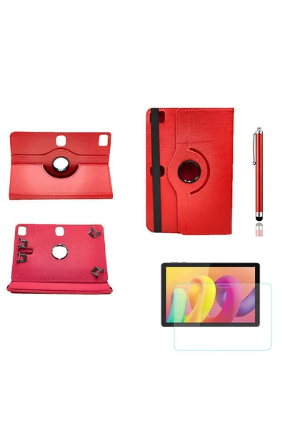corcishop Tcl Tab 10l 10.1" Uyumlu Kılıf 360° Dönerli Unıversal Standlı Kılıf + Nano Ekran Koruyucu + Kalem ürün görseli 1