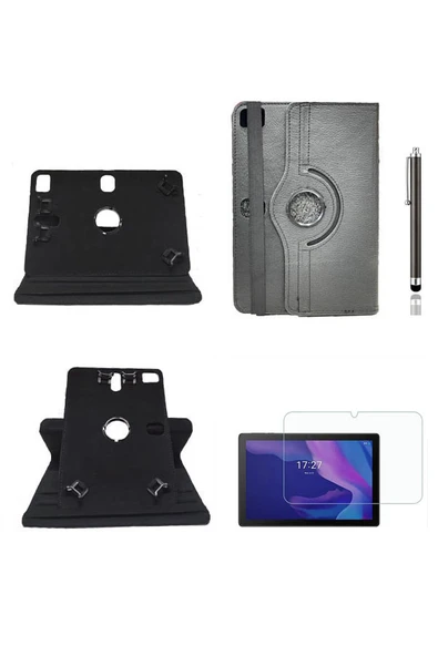 corcishop Alcatel 1t 10" 2020 Uyumlu Kılıf 360° Dönerli Unıversal Standlı Kılıf + Nano Ekran Koruyucu + Kalem ürün görseli 1