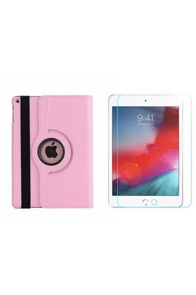 corcishop Apple Ipad 9.7" 5.nesil 2017 A1822-A1823 Uyumlu Pembe Kılıf 360° Standlı Kılıf Ekran Koruyucu ürün görseli 1