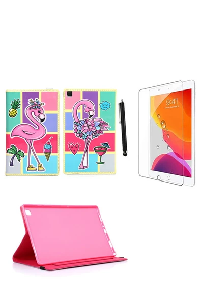 corcishop Apple Ipad 5.nesil 9.7" 2017 A1822 A1823 Kılıf Kabartma Resimli Kılıf + Ekran Koruyucu + Kalem ürün görseli 1