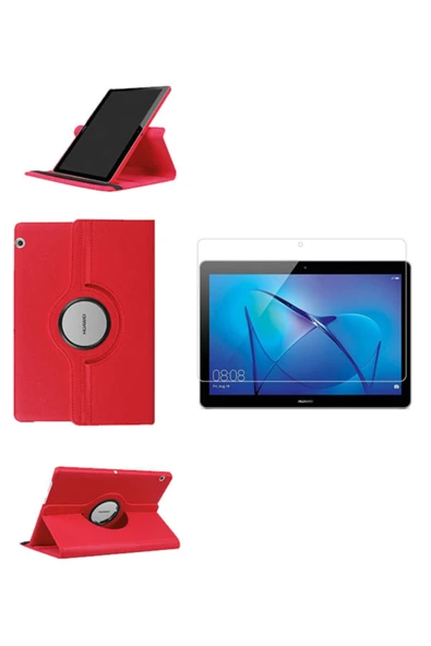 corcishop Huwaeı Mediapad T5 10 10.1" Uyumlu 360° Dönebilen Standlı Kılıf Ekran Koruyucu ürün görseli 1