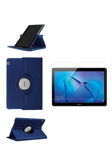 corcishop Huwaeı Mediapad T5 10 10.1" Uyumlu 360° Dönebilen Standlı Kılıf Ekran Koruyucu ürün görseli 1